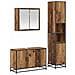 Set di mobili per il bagno con lo scaffale 3 pcs Legno vecchio - Foto miniatura 1