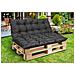 Cuscini da giardino AIO FACTORY 120x80 cm impermeabili neri per panca in pallet - Foto miniatura 3