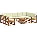 Set di divani da esterno con cuscino 10 pcs Naturale e Crema - Foto miniatura 1