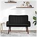Sofa a Due Posti Nero 115 x 61 x 87 cm Velluto - Foto miniatura 3