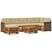 Set di divani da esterno con cuscino 7 pcs Naturale - Foto miniatura 1