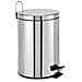Pattumiera A Pedale 12 Lt Acciaio Inox + Coperchio Diam. 25cm Casa Ufficio Bagno - Foto miniatura 1