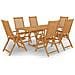 Set Da Pranzo Da Giardino 7 Pz In Legno Massello Di Teak - Foto miniatura 1