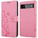 Custodia Compatibile Con Google Pixel 6 In Rosa Fiore - Coperchio Protettivo In Design Floreale Con Chiusura Magnetica, Funzione Stand E Slot Per Carte - Foto miniatura 8
