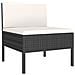 Set Divani Da Giardino 11 Pz Con Cuscini In Polyrattan Nero - Foto miniatura 3