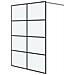 Parete Doccia Walk In Nera 140x195 Cm Vetro Smerigliato Esg - Foto miniatura 2