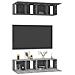 Mobili Tv Parete 4pz Grigio Sonoma 60x30x30cm Legno Multistrato - Foto miniatura 3