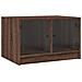 Tavolino Da Salotto Con Ante In Vetro Rovere Marrone 68x50x42cm - Foto miniatura 2
