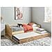 Letto Estraibile Legno Di Pino Luneray 90 X 200 Cm Marrone Chiaro - Foto miniatura 1