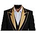 Abito Slim Fit Smoking Fantasia Oro Nero - It46 - S - Foto miniatura 2