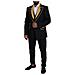 Abito Slim Fit Smoking Fantasia Oro Nero - It46 - S - Foto miniatura 3