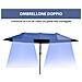 Ombrellone da Giardino Doppio con Apertura a Manovella, Acciaio e Poliestere, 460x270x240 cm, Blu - Foto miniatura 3