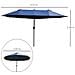 Ombrellone da Giardino Doppio con Apertura a Manovella, Acciaio e Poliestere, 460x270x240 cm, Blu - Foto miniatura 4