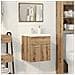 Mobile Lavabo Bagno Artigianale 41x38,5x46 Cm In Truciolato - Foto miniatura 3