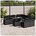 Set Divani Da Giardino 9 Pz Con Cuscini Nero In Polyrattan - Foto miniatura 1