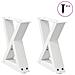 Gambe Per Tavolino 2 Pz Bianco 40x(30-31,3) Cm In Acciaio - Foto miniatura 1