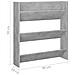 Scarpiera A Muro Grigio Cemento 80x18x90cm In Legno Multistrato - Foto miniatura 5