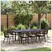 Set pranzo giardino  da 10 pezzi con cuscini Marrone Polyrattan, Tavolo giardino allungabile  Anthracite (140-210)x90x73 cm Acciaio - Foto miniatura 2