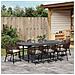 Set pranzo giardino  da 10 pezzi con cuscini Marrone Polyrattan, Tavolo giardino allungabile  Anthracite (140-210)x90x73 cm Acciaio - Foto miniatura 4