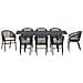 Set pranzo giardino  da 10 pezzi con cuscini Marrone Polyrattan, Tavolo giardino allungabile  Anthracite (140-210)x90x73 cm Acciaio - Foto miniatura 7