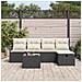 Set di divani da giardino 6 pezzi con cuscini in polyrattan nero - Foto miniatura 3