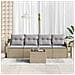 Set Divano da Giardino 5 Pezzi con Cuscini Beige in Rattan Sintetico, Divano da Giardino 2 Posti con Cuscini Beige in Rattan Sintetico - Foto miniatura 3