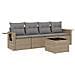 Set Divano da Giardino 5 pz con Cuscini Beige in Polyrattan - Foto miniatura 1