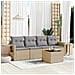 Set Divano da Giardino 5 pz con Cuscini Beige in Polyrattan - Foto miniatura 2