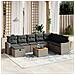 Set Divano da Giardino 9 pz con Cuscini Grigio in Polyrattan - Foto miniatura 2