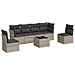 Set Divani da Giardino 7pz con Cuscini Grigio Chiaro Polyrattan - Foto miniatura 1