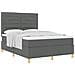 Letto a molle con materasso Grigio scuro 160x200 cm Tessuto - Foto miniatura 1