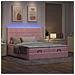 Struttura Letto Pouf con Materassi Rosa 200x200 cm Velluto - Foto miniatura 3