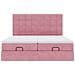 Struttura Letto Pouf con Materassi Rosa 200x200 cm Velluto - Foto miniatura 8