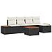 Set Divano da Giardino 6 pcs Nero 55 x 62 x 69 cm Poly Rattan - Foto miniatura 1