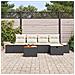 Set Divano da Giardino 6 pcs Nero 55 x 62 x 69 cm Poly Rattan - Foto miniatura 3