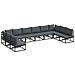 Set Divano da Giardino con cuscino 10 pcs Nero Alluminio - Foto miniatura 1