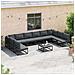 Set Divano da Giardino con cuscino 10 pcs Nero Alluminio - Foto miniatura 3