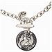 Collana A Catena In Argento Con Grande Ciondolo A Forma Di Moneta Placcata In Argento. - Foto miniatura 3