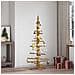 Albero di Natale in legno Marrone 150 cm Legno di pino massello - Foto miniatura 2