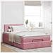 Pouf Letto con Materasso e LED Rosa 120x190cm in Velluto - Foto miniatura 4