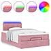 Pouf Letto con Materasso e LED Rosa 120x190cm in Velluto - Foto miniatura 5