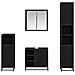 Set di mobili per il bagno 4 pcs Rovere Nero Legno multistrato - Foto miniatura 9