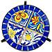 Set Di 3 Supporti, Mosaico Blu E Ferro Battuto, 33x33x37h-28x28x33h-23 - Foto miniatura 7