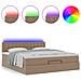 Pouf Letto con Materassi e LED Cappuccino 180x200cm Similpelle - Foto miniatura 5