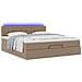 Pouf Letto con Materassi e LED Cappuccino 180x200cm Similpelle - Foto miniatura 6