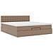Pouf Letto con Materassi e LED Cappuccino 180x200cm Similpelle - Foto miniatura 7