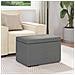 Pouf Grigio scuro Tessuto e Legno Ingegnerizzato - Foto miniatura 3