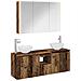 Set di Armadi da Bagno 4 pcs Legno antico 103,5 x 15,5 x 70 cm - Foto miniatura 1
