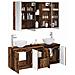 Set di Armadi da Bagno 4 pcs Legno antico 103,5 x 15,5 x 70 cm - Foto miniatura 3