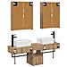 Set di Armadi da Bagno 5 pcs Rovere Artigianale - Foto miniatura 8